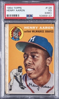 1954 Topps #128 Henry ‘Hank’ Aaron Rookie Card - PSA VG 3 (MC)
